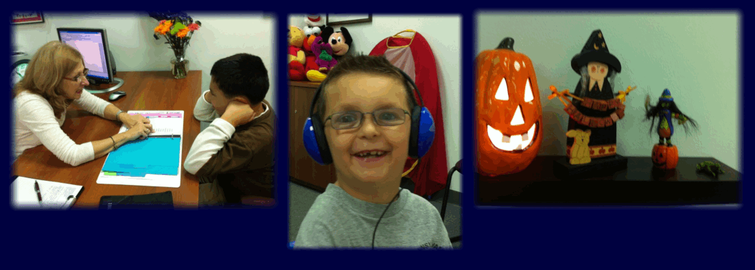 Pictures of children in therapy.